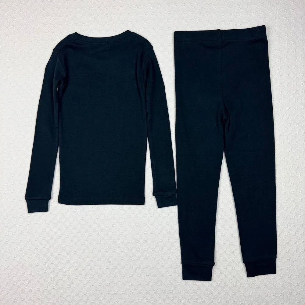 NEW Petit Lem Pajama Set Organic Cotton Skeleton Glow Halloween Kid Size 5 Black